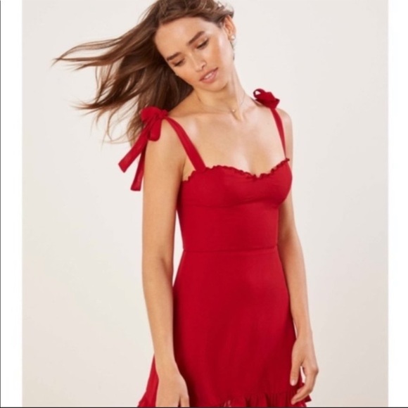 Reformation Dresses & Skirts - New Reformation Christine Mini Dress Red Sz 2